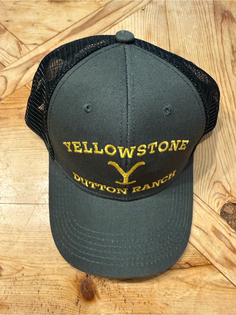 Yellowstone Dutton Ranch Embroidered Black Mesh Trucker Hat